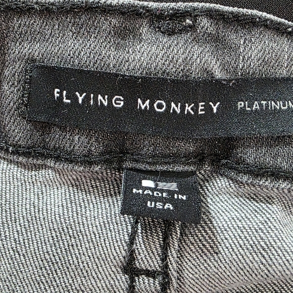 Flying Monkey Womens Hi Rise Gray Charcoal Distressed Denim Jeans Sz 28 - Picture 3 of 6